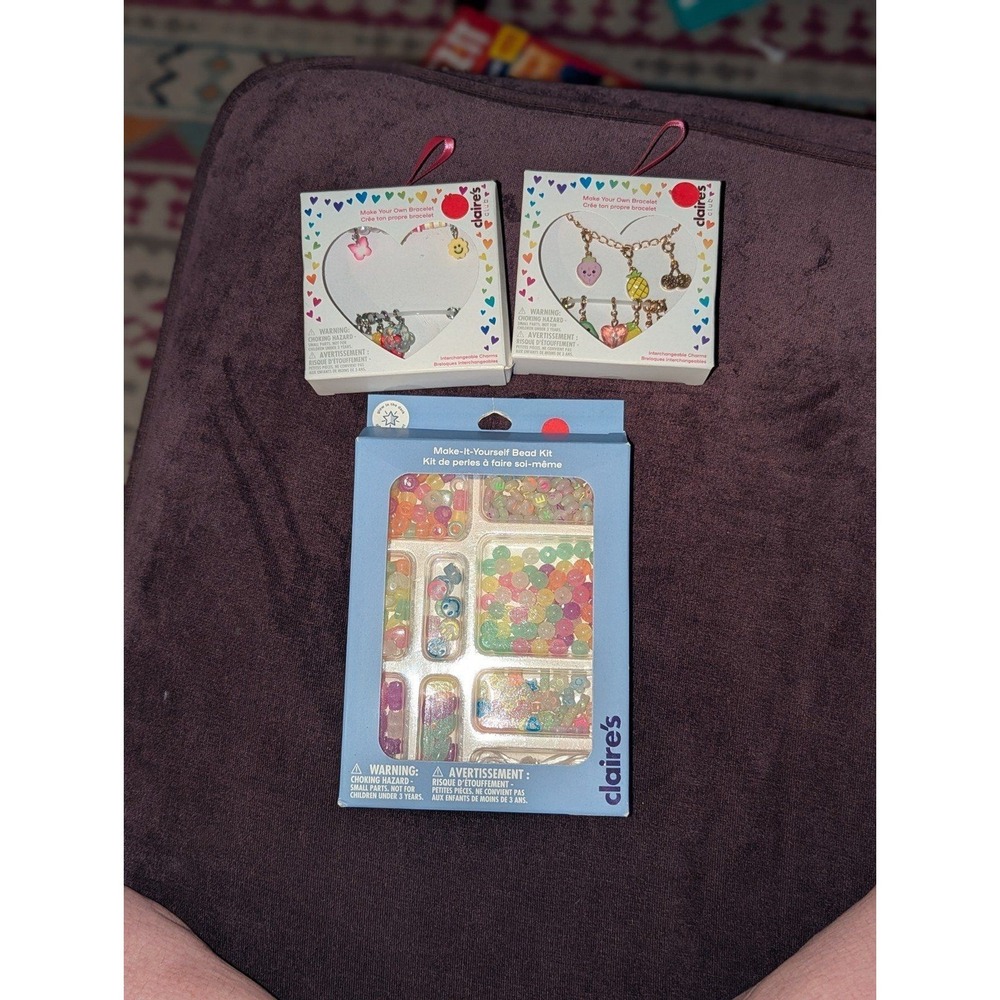 Claire's Make Your Own Bracelet Lot Beads Charms DIY‎ Creative Artsy Wearable